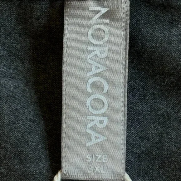 NORACORA NEW WITH TAGS Smock Style Flowy Top Grey with Black Trim Buttons 3XL - Picture 4 of 7